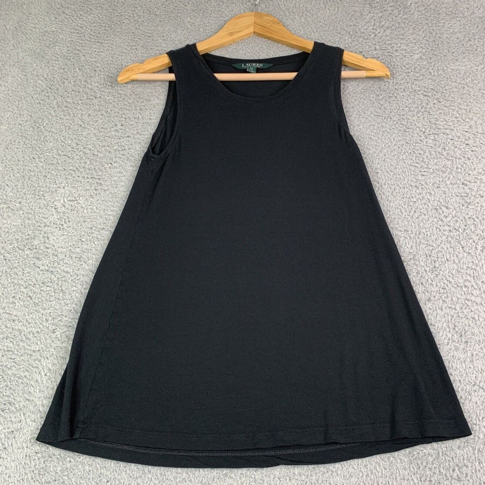 Lauren Ralph Lauren Top Womens Size XSmall‎ Black Sleeveless 100% Viscose Soft